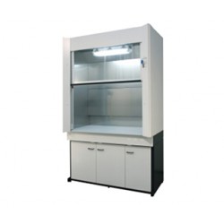 Шкаф вытяжной для низкопотолочных  помещений с инсталляциями на боковых стенках 2100 мм